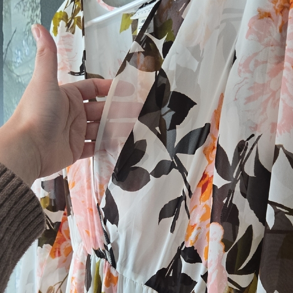 Elegant Floral Long Sleeve Dress - Picture 6 of 7